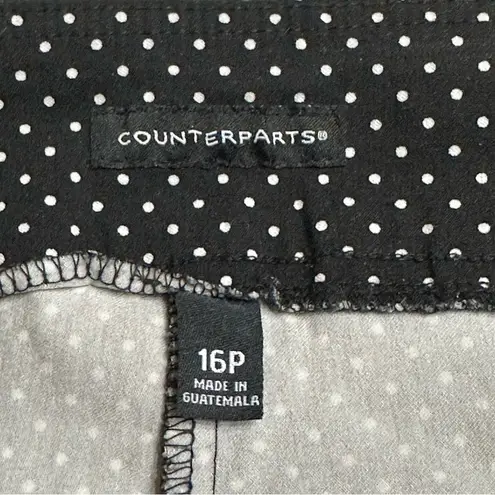 Counterparts Black and White Polka Dot Pull On Cropped Pants 16P