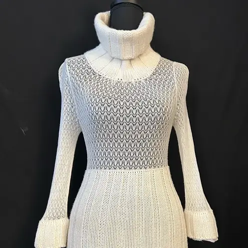 Arden B Vintage Sheer Pleated Turtleneck Sweater.