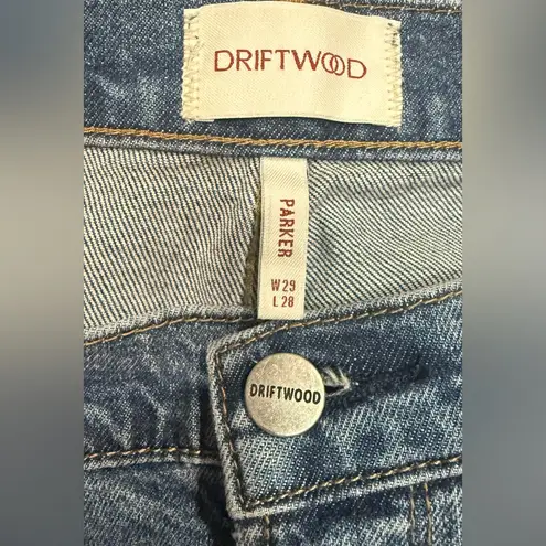 Driftwood Anthropologie Parker Denim Barrel Jeans Floral Embroidered Boho Sz 29