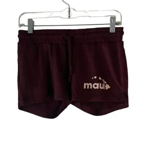 Aloha Women's Size Medium Red Maui Hawaiian Pull On Shorts Red