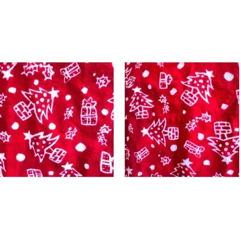 Jennifer Moore Vintage Christmas Pajamas Large Red 2 piece Fleece Loungewear