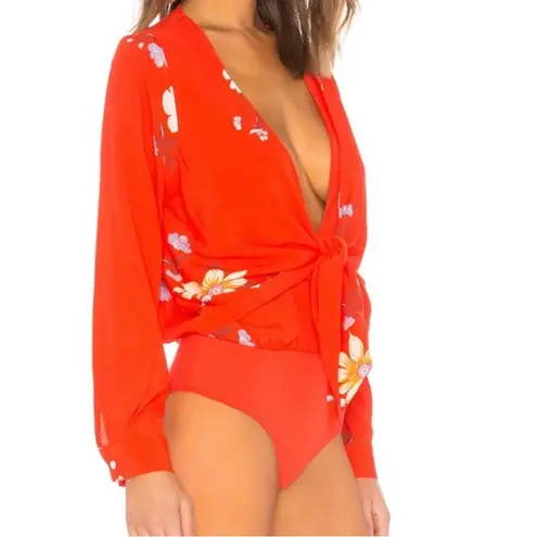 Capulet Revolve x  Bodysuit Red Blouse Small