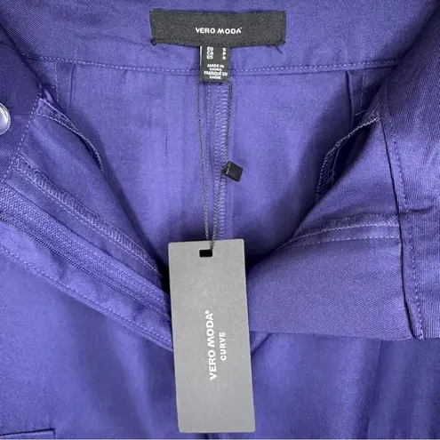 VERO MODA NWT Curve Sikka High Waist Cargo Midi Skirt Astral Aura Purple Satin