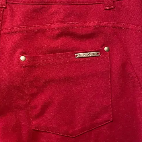 IMAN Dark Red Maroon Mid Rise Knit Pants NWOT Size 6 A