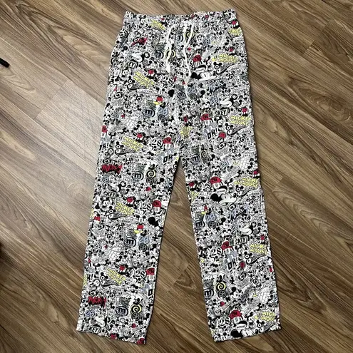 Disney Parks Sz S Mickey Mouse Pajama Pants All Over Print Cotton Lounge Pull On