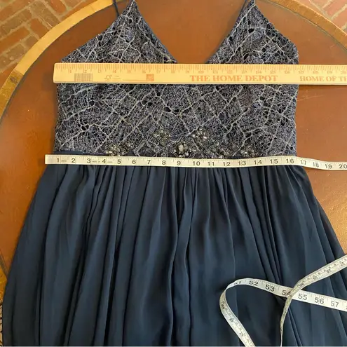 Badgley Mischka Badgley Mischka Navy Ballerina Formal Gown size 16 formal gala black tie