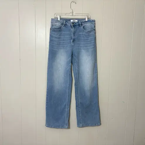 Mica Los Angeles Super High Rise Straight Leg Jeans Size 31 Loose Fit Blue