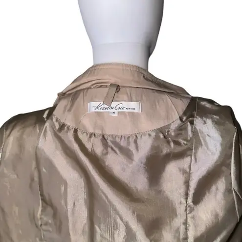 Kenneth Cole  New York beige trench coat medium single-breasted full zip front