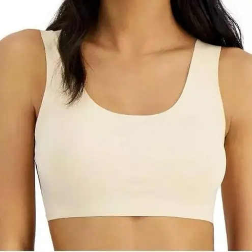 NEW ALFANI Removable Cups Laser Cut Seamless Bralette Creamy Ivory Large