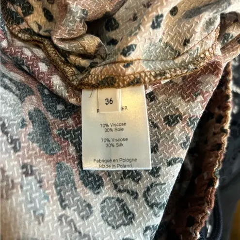 Roseanna Lightweight Leopard/Animal Print Silk Blend Trousers Size Small (UK 36)