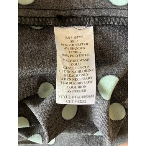 Connected Apparel Macy's Black with Turquios Polka Dot Dress Size 10