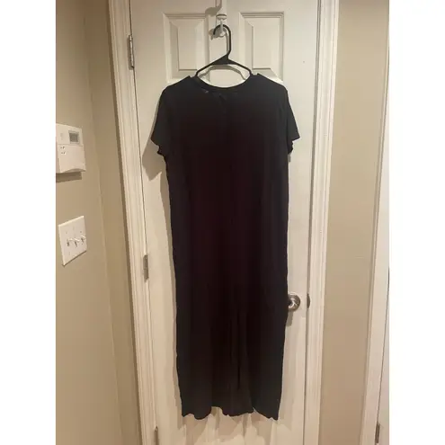 Anthony Thomas Melillo (ATM) Midi Dress, Soft, Comfy in Black, Short sleeve. A48 Black Size M