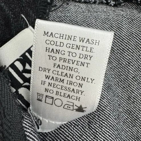 Prairie Underground Rainer Stretch Denim Dress XS Stretch Pockets Minimalist USA Black