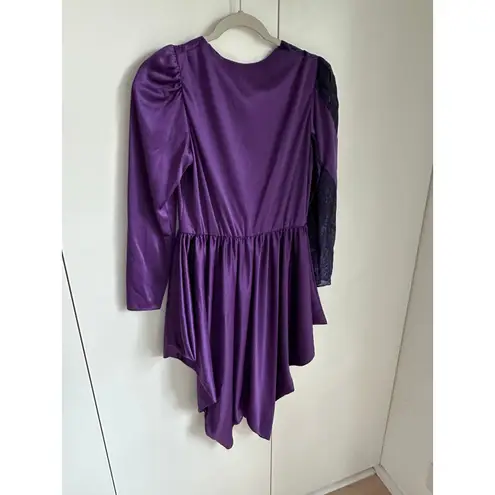 Vintage 70s Disco Nighclub Dress Purple Size small Sparkle Statement Style USA