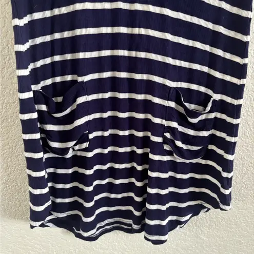 Blue and White Nautical Stripe Swim Coverup Size M