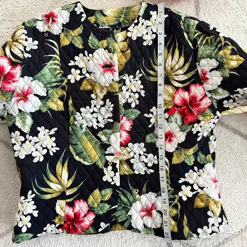 Handmade Quilted Floral Jacket Vera Bradley Style Print With Vibrant Colors & Bu