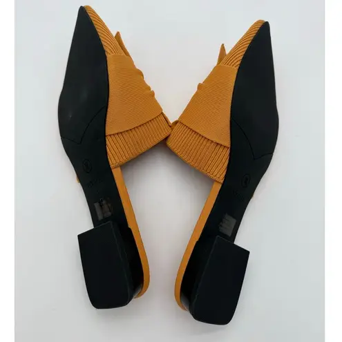 Vivaia Yaffa Pointed Knot Mustard Sandals Old Money Knit Breathable Comfort 8 Yellow