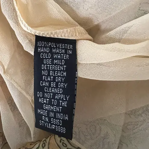 Chaudry KC Raga Fairy Whimsical Dress Sz Medium Asymmetrical Hem Peach Chiffon Orange