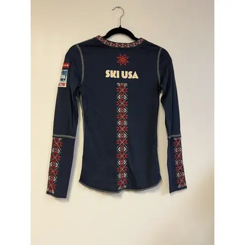 Rare!! Alp N Rock Snow Ski USA stamp Embroidered Long Sleeve Size 1 Small