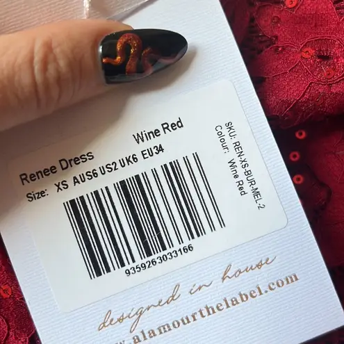 Alamour the Label Renee Dress in Wine Red