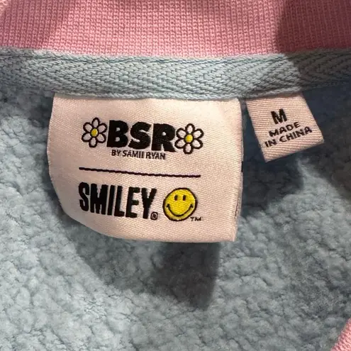 Samii Ryan Smiley Never Stop Pink & Blue Crewneck Sweatshirt Women’s Medium