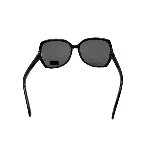 Solary Butterfly Round Face Cover Bug Eyes Sunglasses Oversized Polarized Black