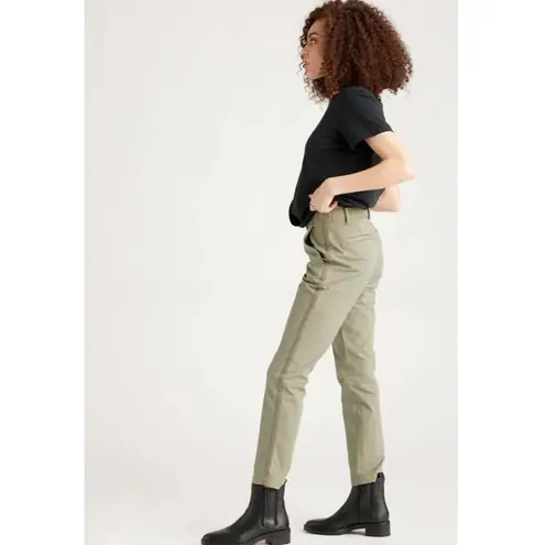 Quince Stretch Cotton Twill Girlfriend Chino Pants Side Stripe Olive Size 27