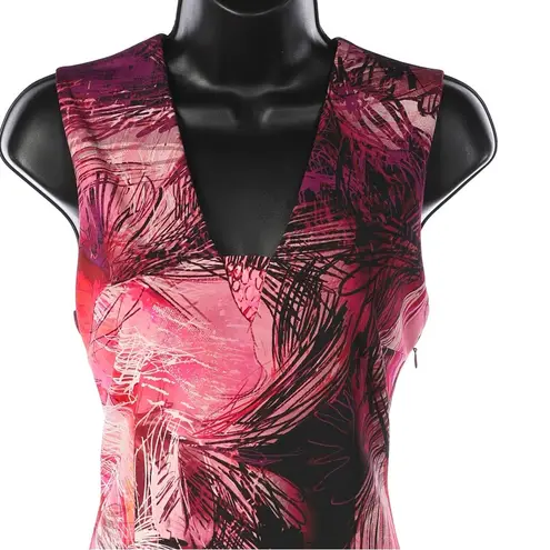 Fuzzi Pink & Fuchsia Abstract Floral Knee Length Dress Size M