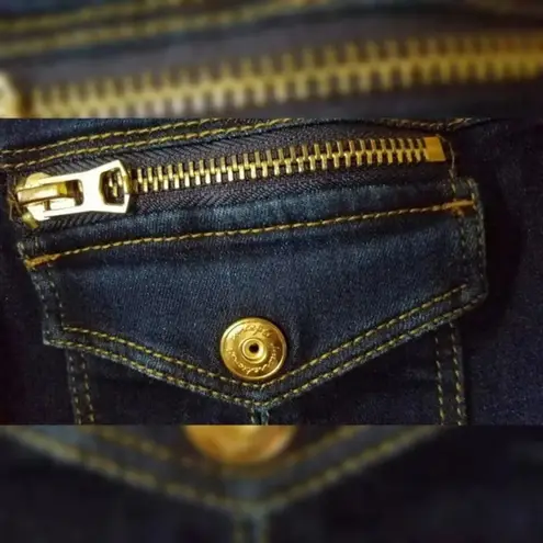 INC International Concepts Dark Denim Dress Size 8 Zippers Fall Vibes 80s Look Blue