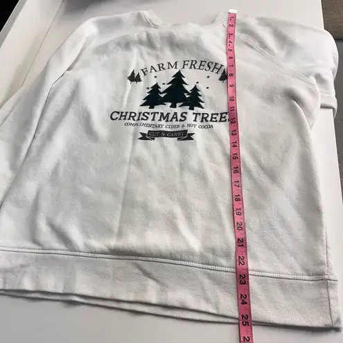 Imperfect Farm Fresh Christmas Trees Graphic Sweatshirt cotton blend sz medium White