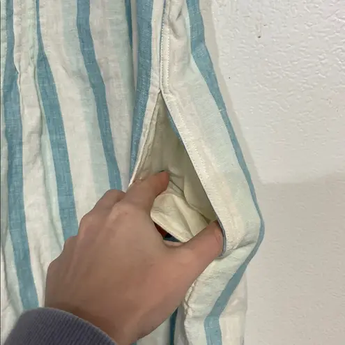 Faherty  WOMENS GEMINA OCEAN CATALINA SPRINGS LINEN STRIPED DRESS MEDIUM BLUE thumbnail 4