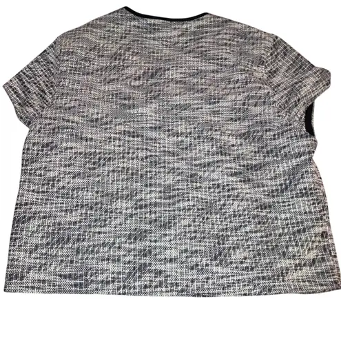 Evereve Margo Short-sleeve Black and White Tweed Jacket-size Large