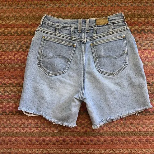 VTG LEE MADE IN USA STONE WASH CUT OFF DENIM SHORTS Blue Size 28