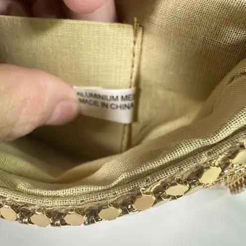 Vintage Gold Mesh Clutch Purse with Chain Strap