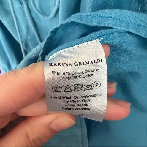 Karina Grimaldi Revolve Blue Daisey Metallic Ruffled Mini Dress Size XS