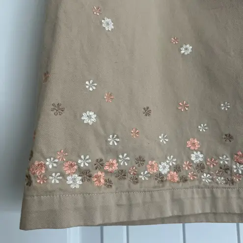 Fashion Bug Vintage Y2k Tan Floral Embroiderer Mini Skirt