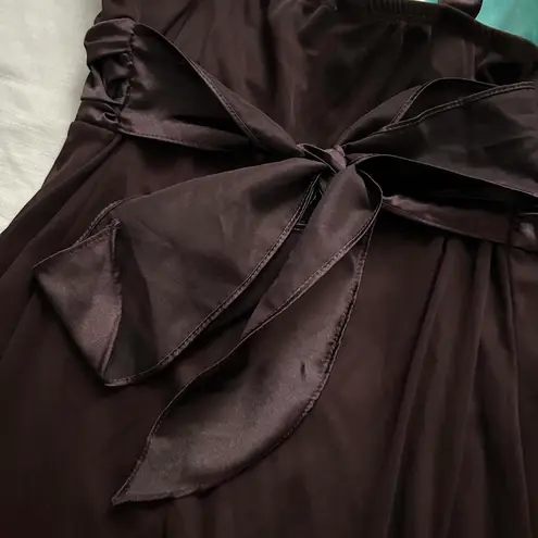 Y2K brown and turquoise dress with handkerchief hem and a bow in the back Blue