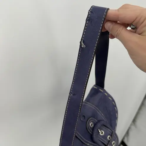 Hype Blue/Purple Leather Buckle Shoulder Bag Y2k Style Blue