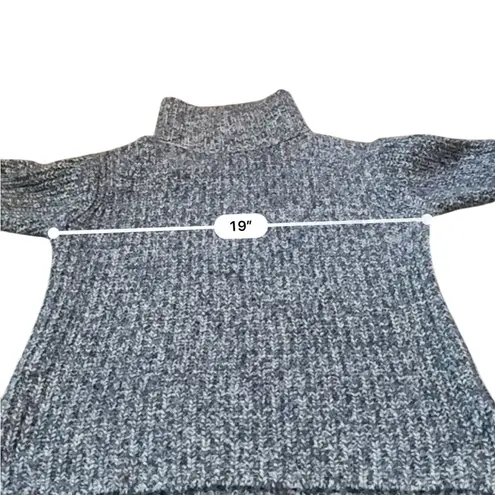 J.Crew Point Sur Turtleneck Sweater Women’s Size Small Blue White Marled Chunky