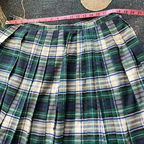 Vintage 1950s Jonathan Logan White & Green Plaid Maxi Skirt 6 CottageCore Preppy