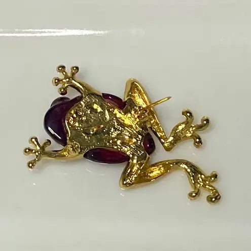 Vintage Red Lucite & Gold