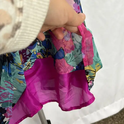 MM Couture NWT Miss Me Semi Sheer Floral Butterfly Bow Front Blouse Sz M