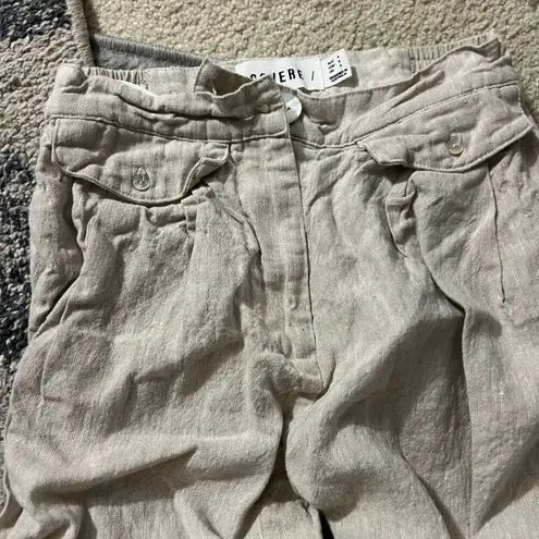 SOVERE | Instance Linen Straight Leg High Waisted Trousers Pants Natural S