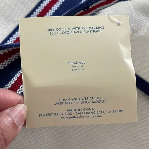 Pottery Barn Kids Canvas Beach Tote Large Red Blue NWT
