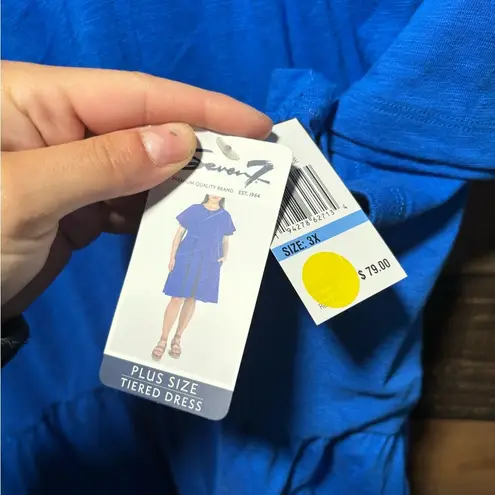 Seven7 Vibrant Blue Plus Size Dress w pockets