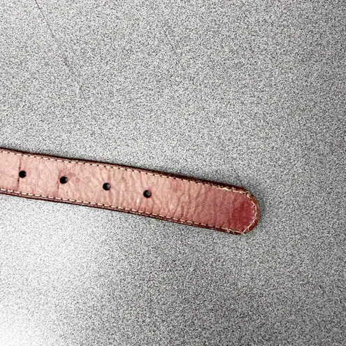 Jenny & The Boys Leather Belt Womens Medium Pink Metal Buckle Embossed Fringe