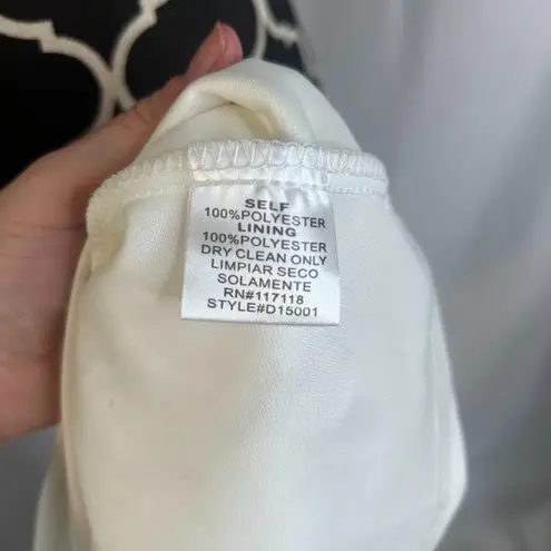 Marineblu White Lace Low VNeck Back Tie Fit & Flare Flirty Dress Size Large