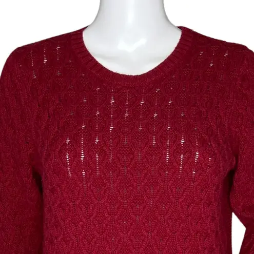 Jeanne pierre Sweater Womens Medium Red Chunky Knit Everyday Basic Office Casual