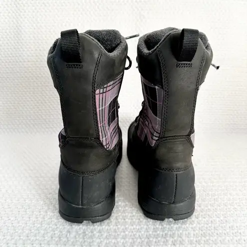 Keen Dry Snowden Black Purple Plaid Lace Up Winter Weather Boot Lined 7 Women