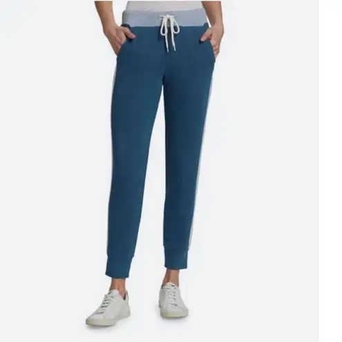 MONROW Teal Blue Cuffed Jogger Pant Sweatpants Sweats Colorblock Knit Sz XS New Blue